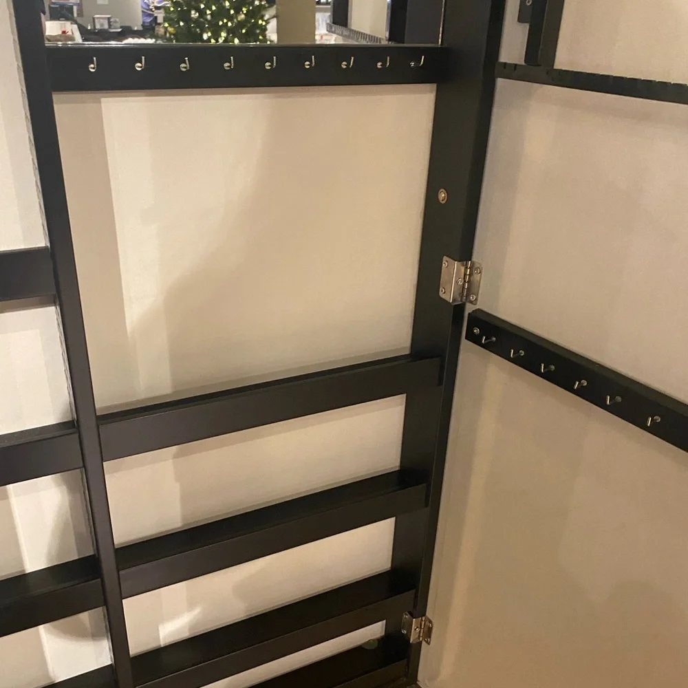 Elegant Black and Silver Full-Length Mirror by [Brand]